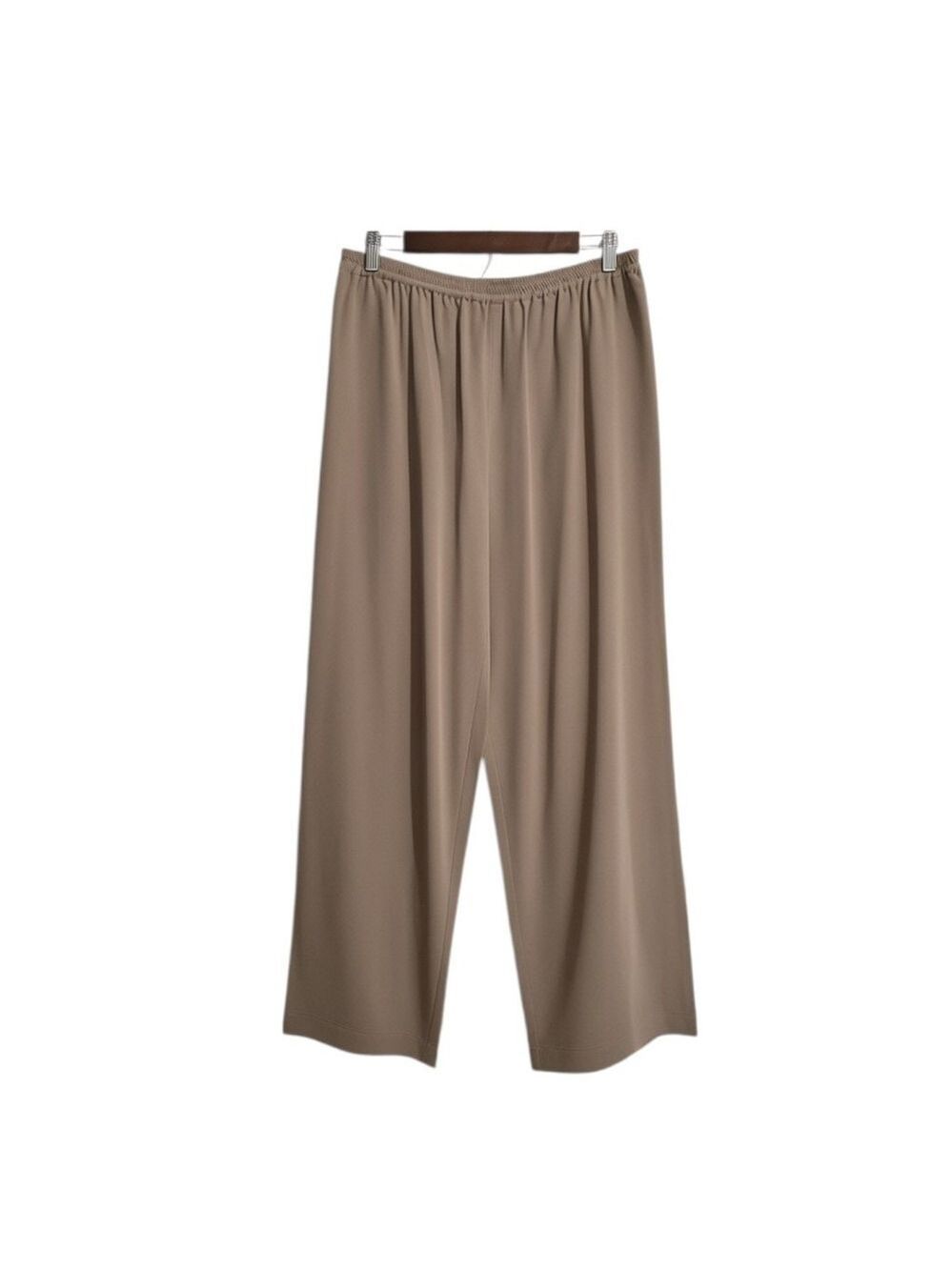 Eskandar High Rise Wide Leg Pull On Japanese Silk Pants In Tan Sz 0 (US 6)